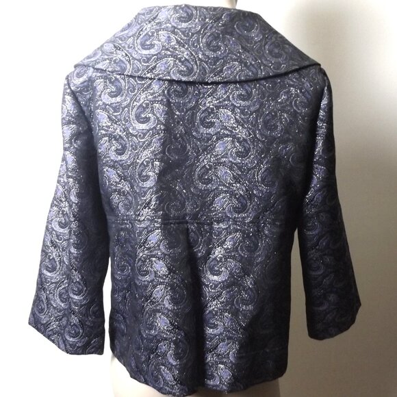Vintage 90s Elementz Business Blazer Jacket – Medium, Blue with Silver Thread - Picture 4 of 6